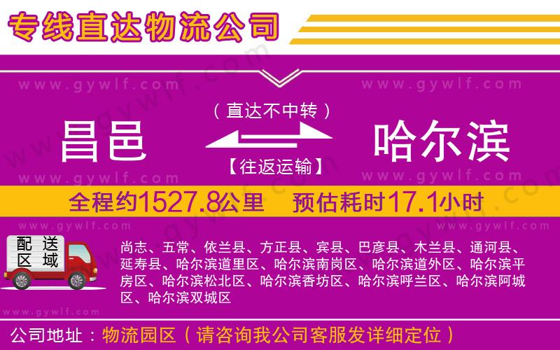 昌邑到哈爾濱物流公司