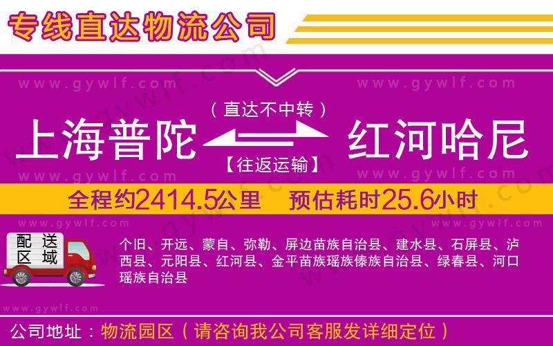 上海普陀區(qū)到紅河哈尼族彝族自治州物流公司