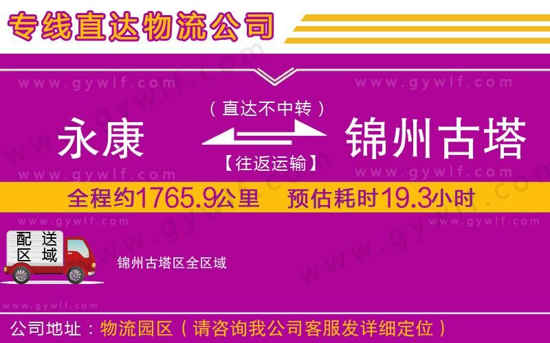 永康到錦州古塔區(qū)物流公司