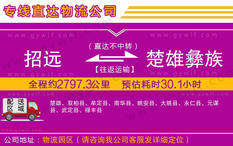 招遠到楚雄彝族自治州物流公司
