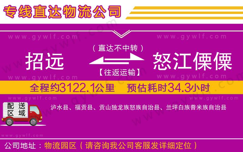 招遠到怒江傈僳族自治州物流公司