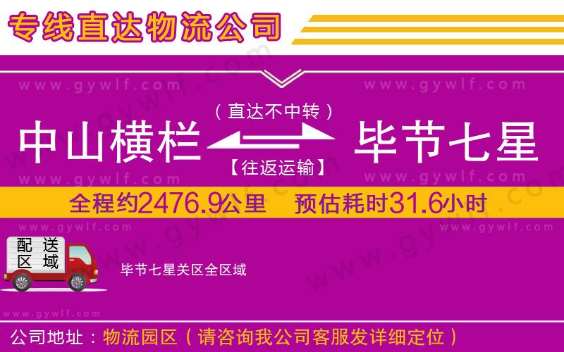 中山橫欄到畢節(jié)七星關(guān)區(qū)物流公司