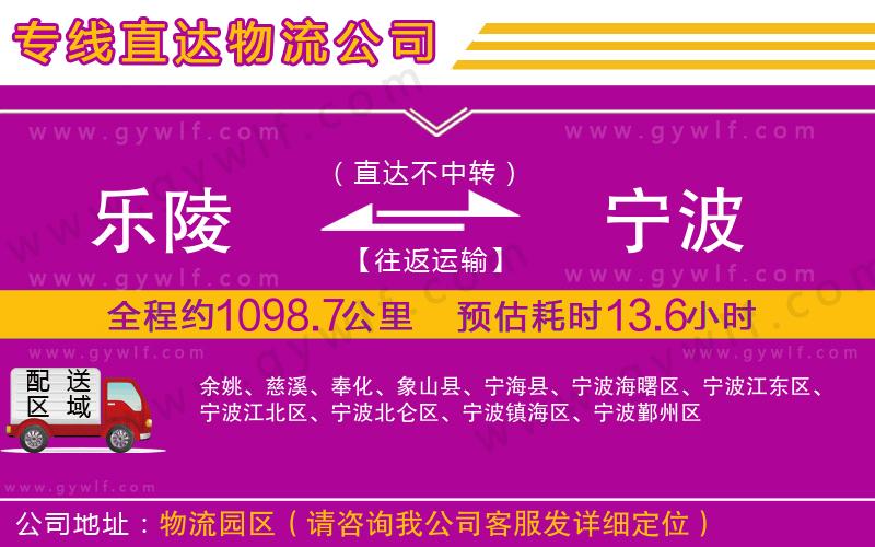 樂陵到寧波物流公司