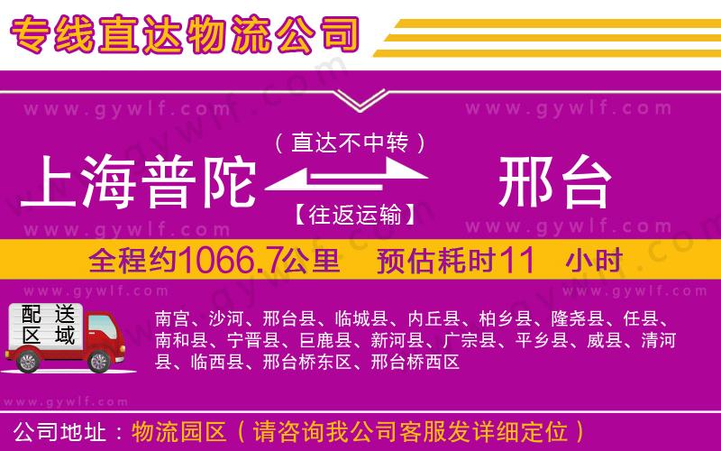 上海普陀區(qū)到邢臺物流公司