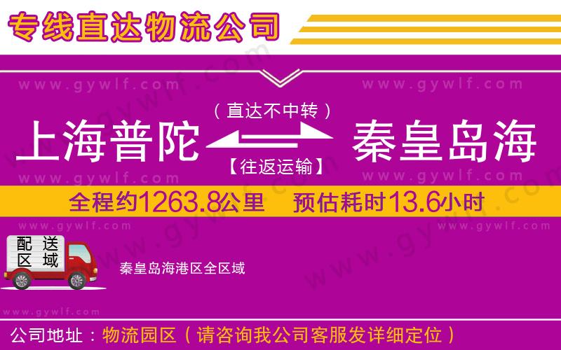 上海普陀區(qū)到秦皇島海港區(qū)物流公司