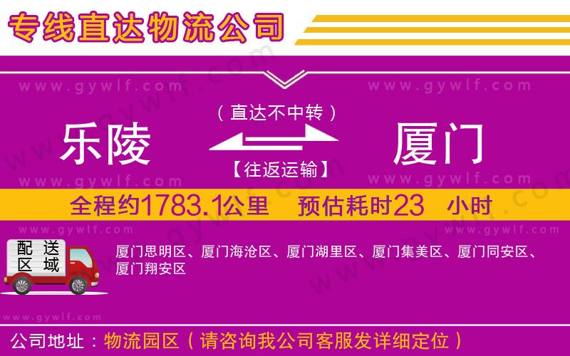 樂陵到廈門物流公司