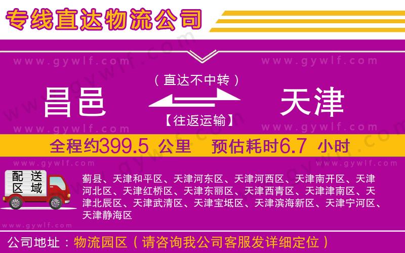 昌邑到天津物流公司