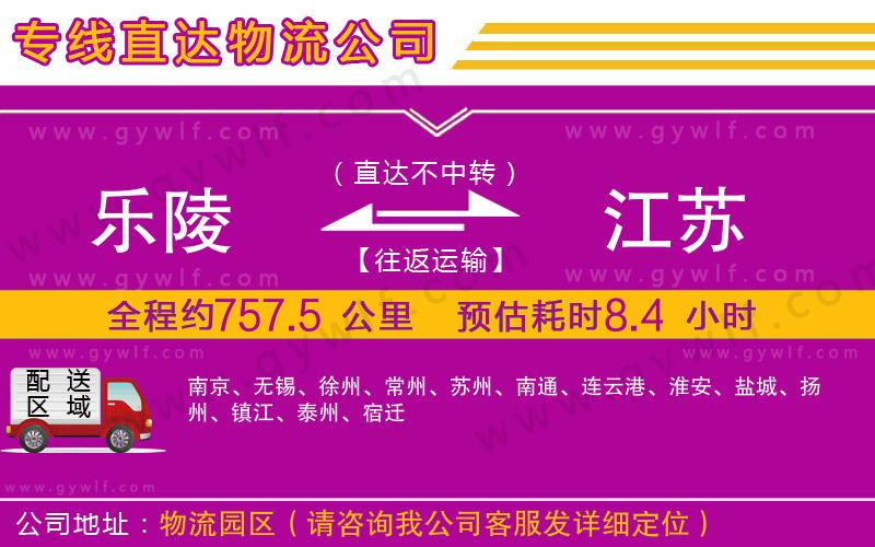 樂陵到江蘇物流公司