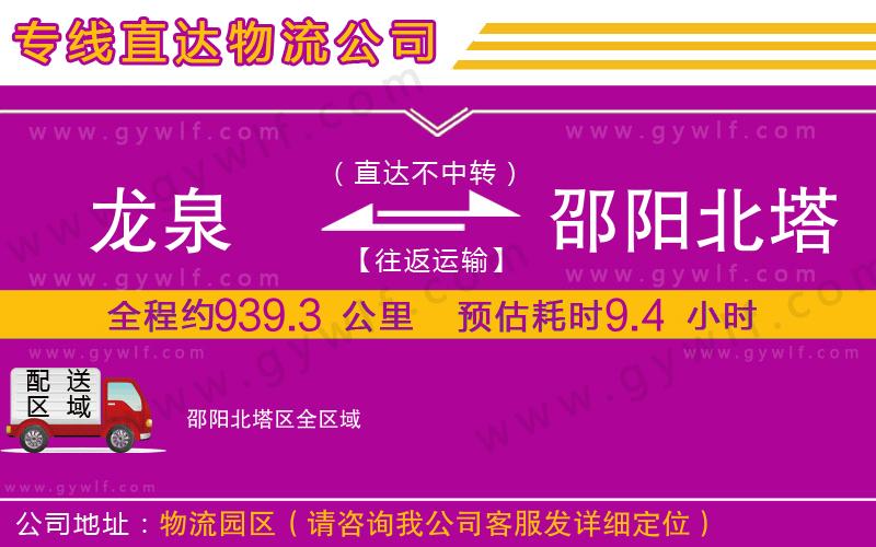 龍泉到邵陽北塔區(qū)物流公司