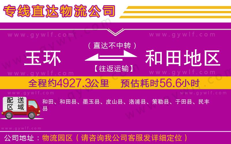 玉環(huán)到和田地區(qū)物流公司