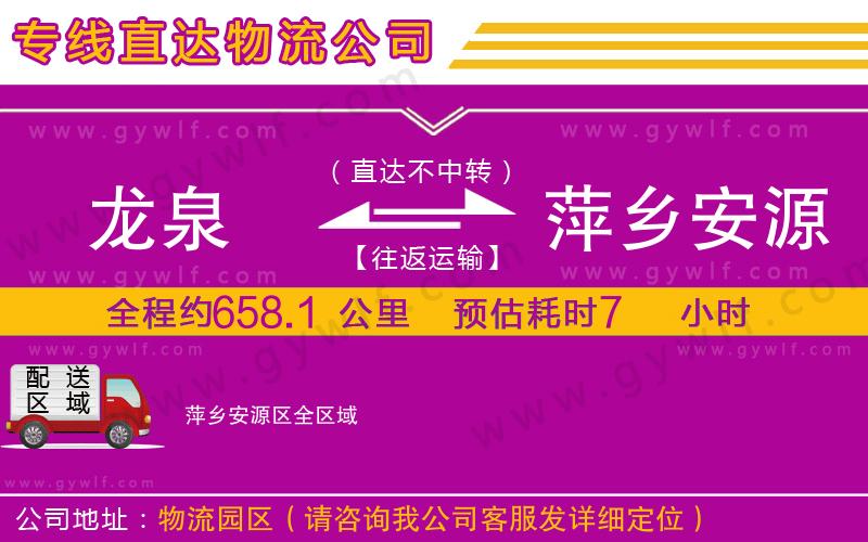 龍泉到萍鄉(xiāng)安源區(qū)物流公司