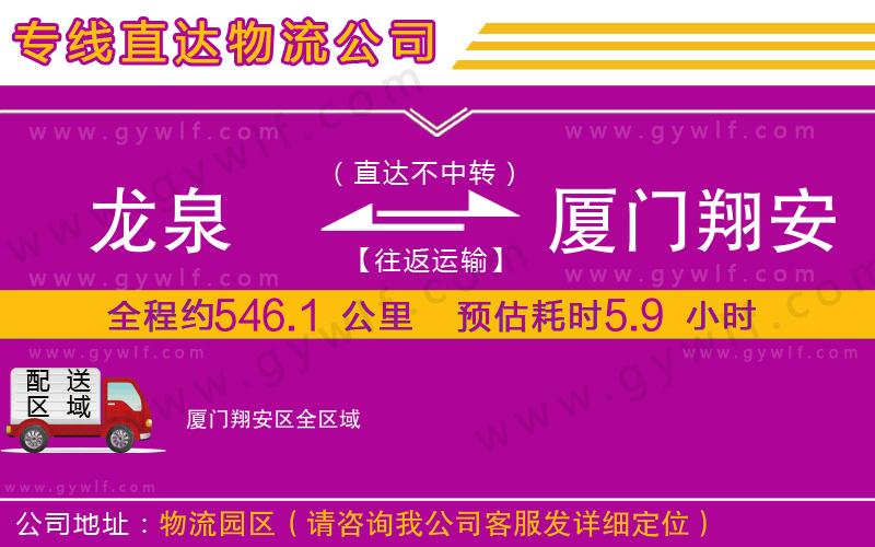 龍泉到廈門(mén)翔安區(qū)物流公司